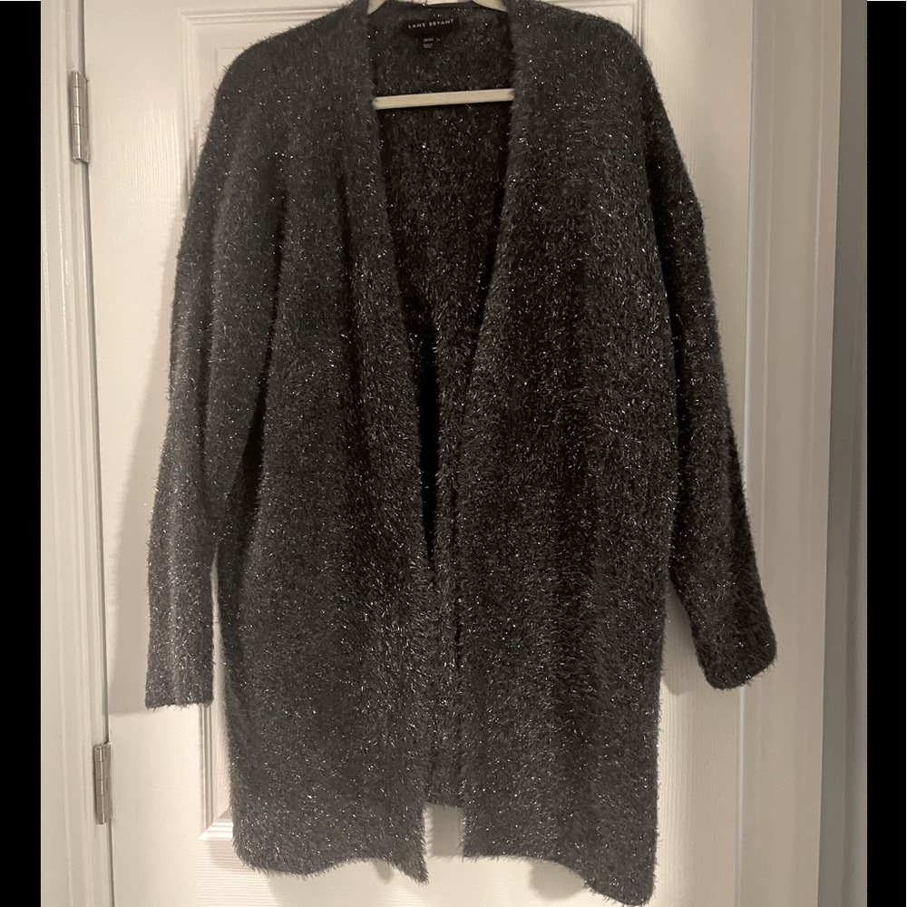 Lane Bryant Dark Grey with silver specks cardigan. Size 18/20.